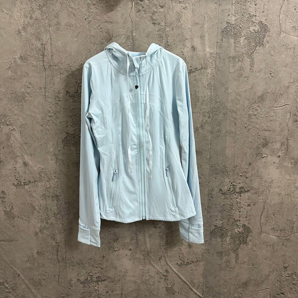 Lululemon Athletica Blue Hooded Zip-Up Jacket With Drawstring